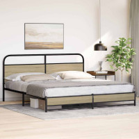 Produktbild för Sängram utan madrass metall sonoma-ek 183x213 cm