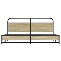 Produktbild för Sängram utan madrass metall sonoma-ek 183x213 cm