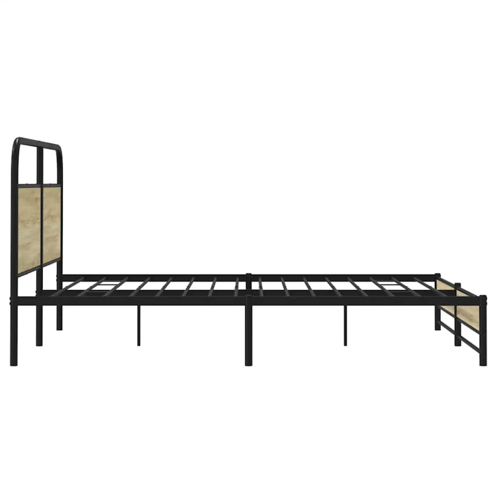 Produktbild för Sängram utan madrass metall sonoma-ek 183x213 cm