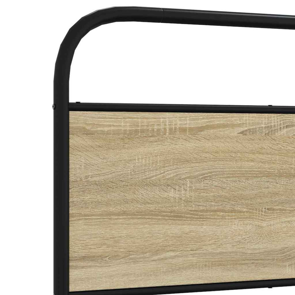 Produktbild för Sängram utan madrass metall sonoma-ek 183x213 cm