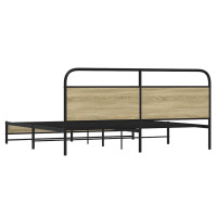 Produktbild för Sängram utan madrass metall sonoma-ek 193x203 cm