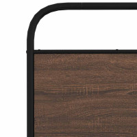 Produktbild för Sängram utan madrass metall brun ek 193x203 cm