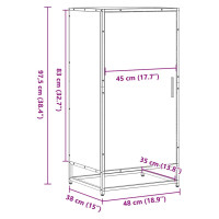 Produktbild för Skohylla rökfärgad ek 48x38x97,5 cm konstruerat trä