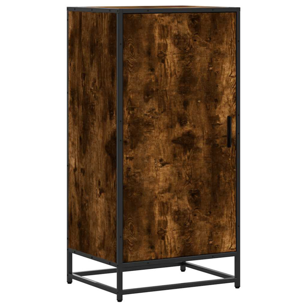 Produktbild för Skohylla rökfärgad ek 48x38x97,5 cm konstruerat trä