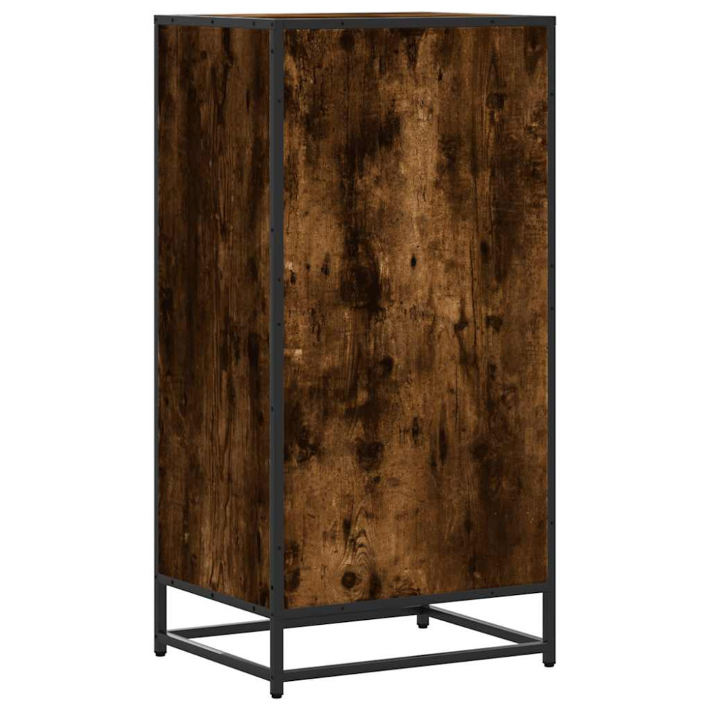 Produktbild för Skohylla rökfärgad ek 48x38x97,5 cm konstruerat trä