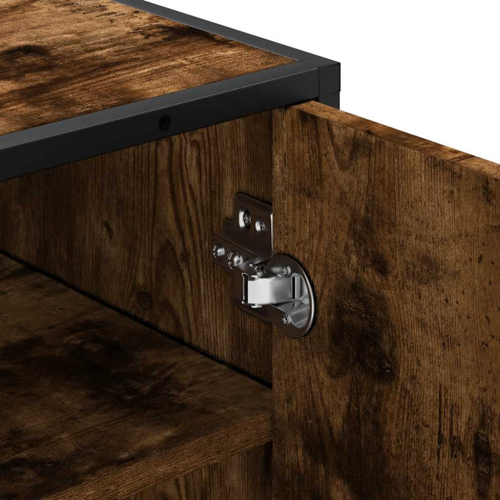Produktbild för Skohylla rökfärgad ek 48x38x97,5 cm konstruerat trä