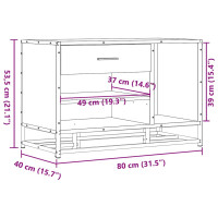 Produktbild för Skobänk svart 80x40x53,5 cm konstruerat trä och metall