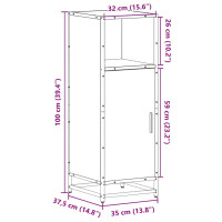 Produktbild för Badrumsskåp sonoma-ek 35x37,5x100 cm konstruerat trä