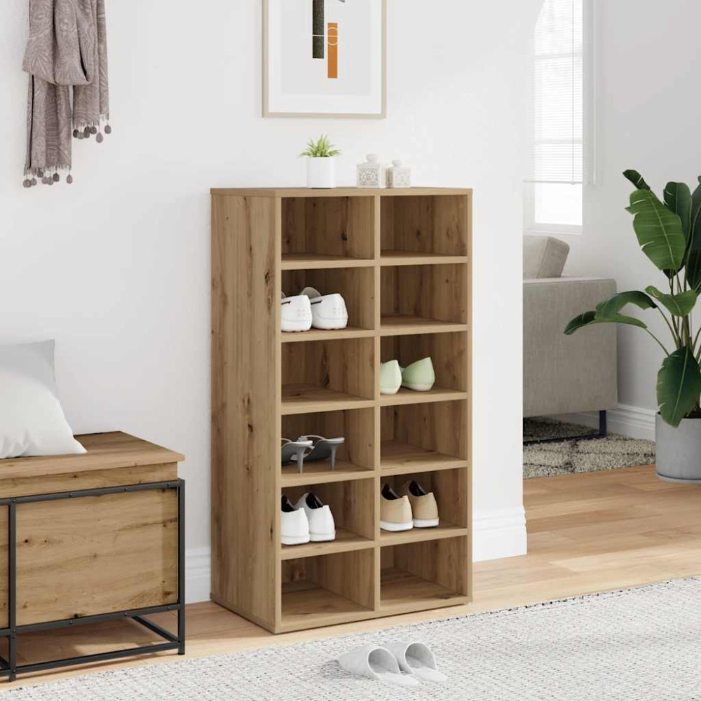 Produktbild för Skohylla artisan ek 54x34x100,5 cm konstruerat trä