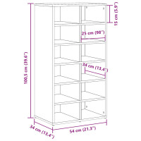 Produktbild för Skohylla artisan ek 54x34x100,5 cm konstruerat trä