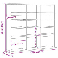 Produktbild för CD-bänk åldrat trä 100x23x89,5 cm konstruerat trä