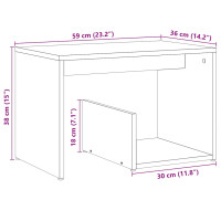 Produktbild för Sidobord åldrat trä 59x36x38 cm konstruerat trä