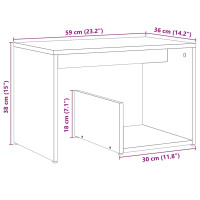 Produktbild för Sidobord artisan ek 59x36x38 cm konstruerat trä