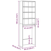 Produktbild för Badrumsskåp betonggrå 64x24x190 cm