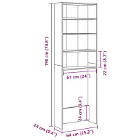 Produktbild för Tvättmaskinsskåp åldrat trä 64x24x190 cm