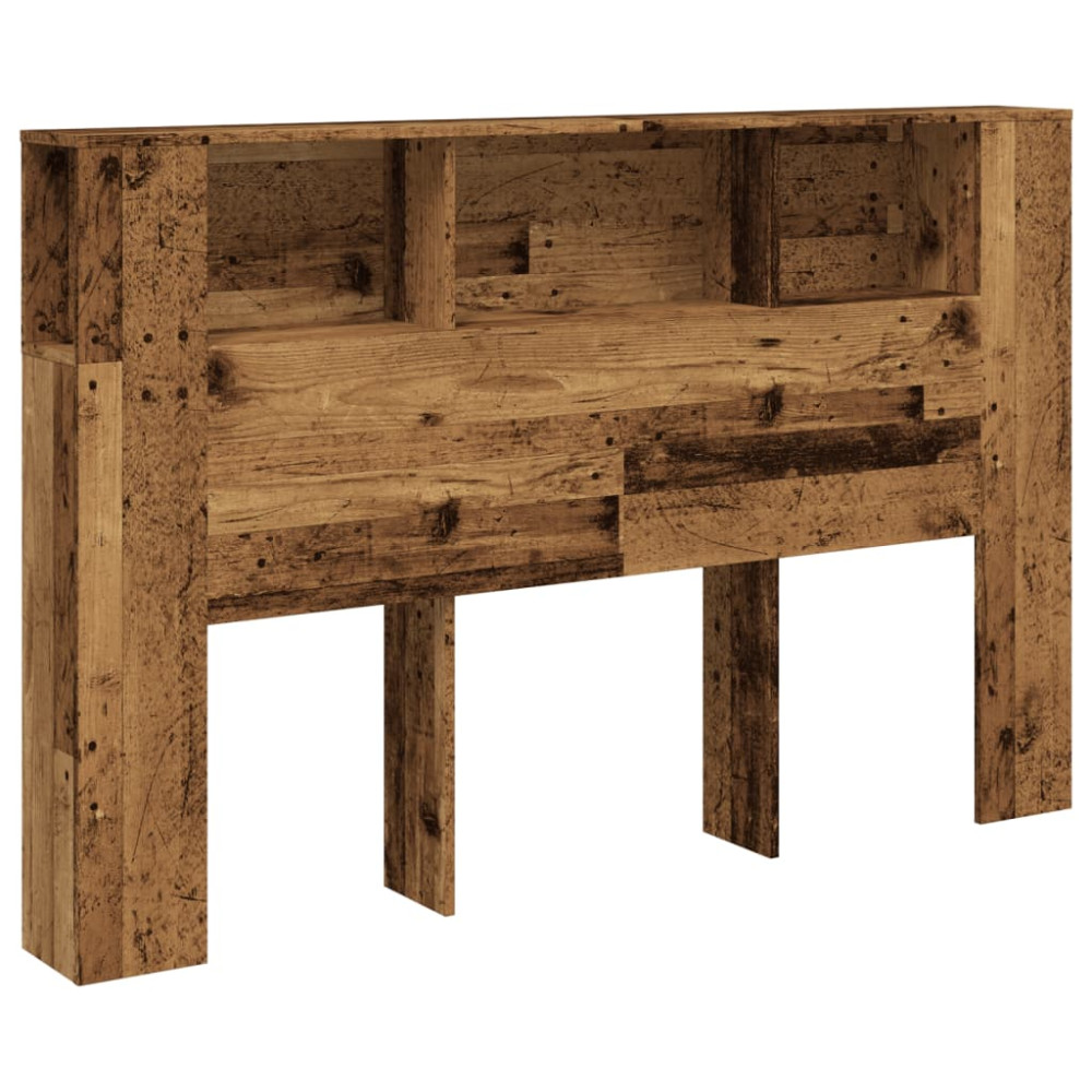 Produktbild för Sänggavel m förvaring åldrat trä 160x18,5x103,5 cm konstr. trä