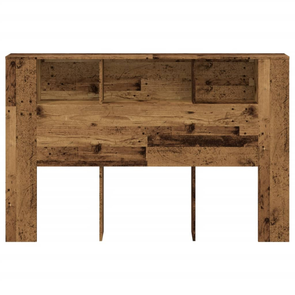 Produktbild för Sänggavel m förvaring åldrat trä 160x18,5x103,5 cm konstr. trä