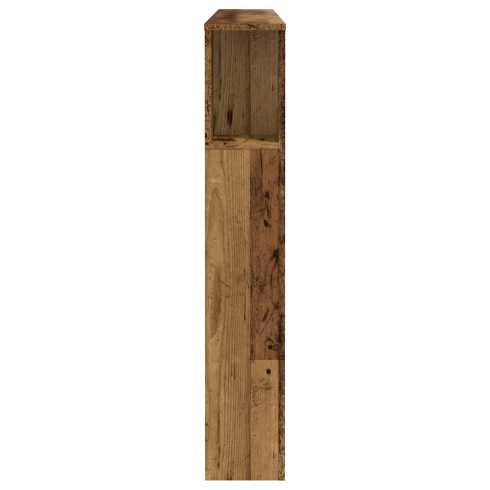 Produktbild för Sänggavel m förvaring åldrat trä 160x18,5x103,5 cm konstr. trä