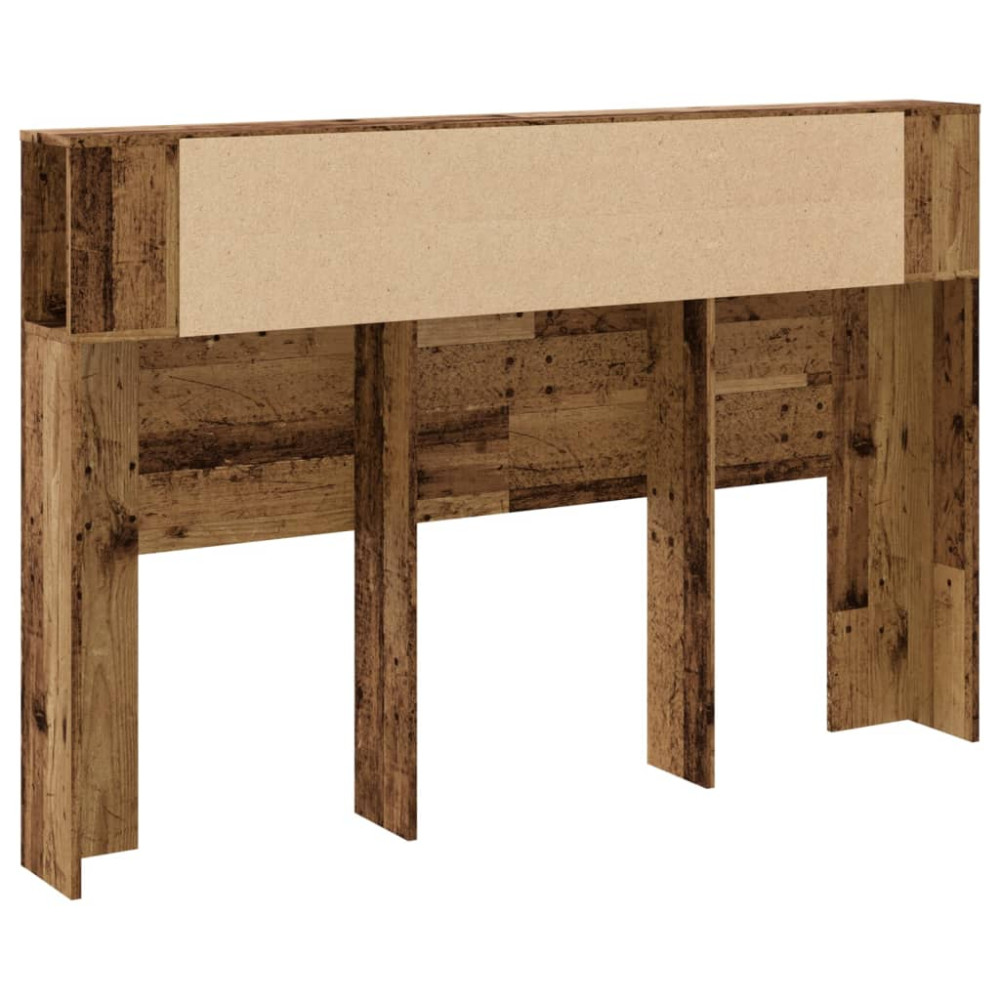 Produktbild för Sänggavel m förvaring åldrat trä 160x18,5x103,5 cm konstr. trä
