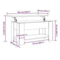 Produktbild för Soffbord artisan ek 101x49x52 cm konstruerat trä