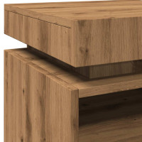 Produktbild för Sängbord med LED-belysning 2 st artisan ek 40x39x48,5 cm