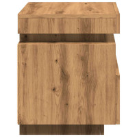 Produktbild för Sängbord med LED-belysning 2 st artisan ek 40x39x48,5 cm
