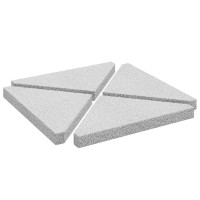 Produktbild för Viktplattor för parasoll 4 st grå granit trekantig 14 kg