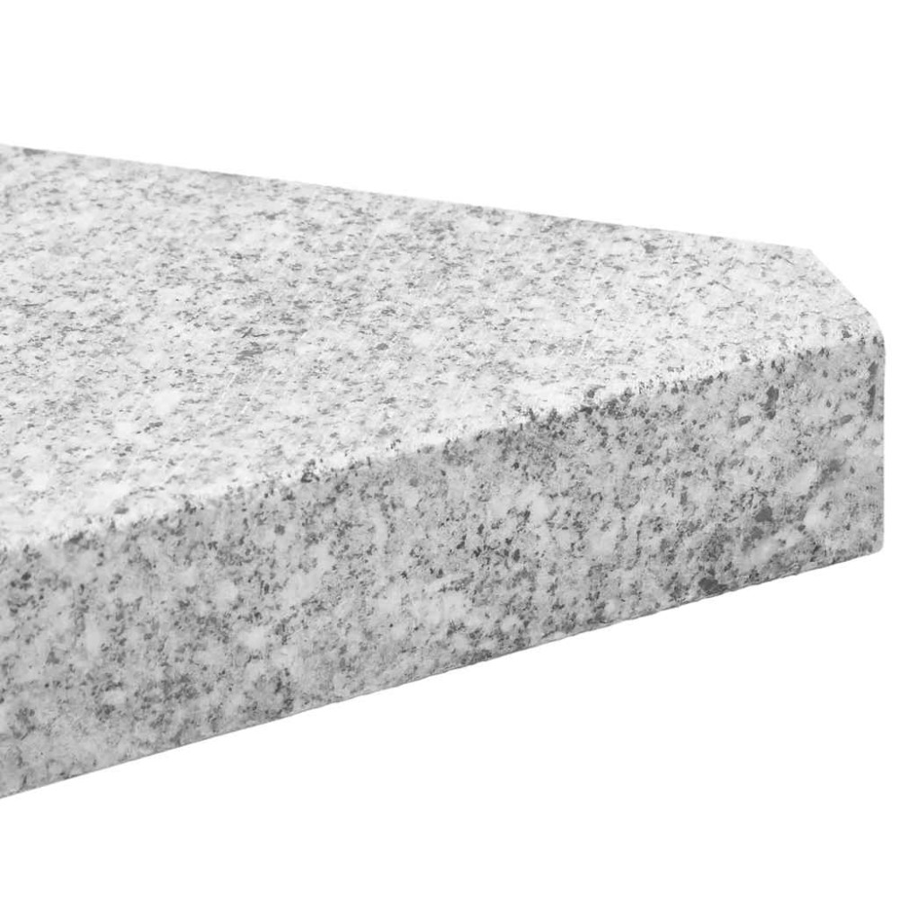Produktbild för Viktplattor för parasoll 4 st grå granit trekantig 14 kg