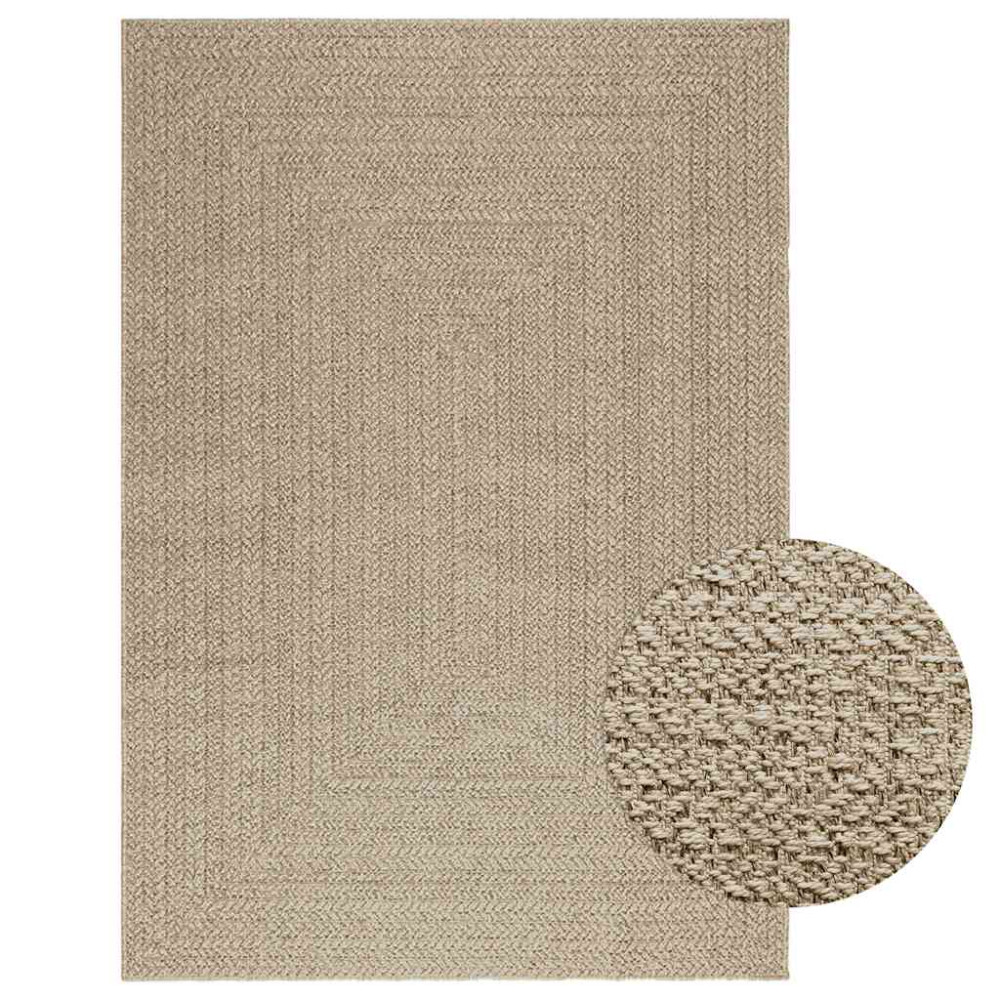 Produktbild för Matta ZIZUR beige 140x200 cm jutelook inomhus och utomhus