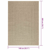 Produktbild för Matta ZIZUR beige 140x200 cm jutelook inomhus och utomhus