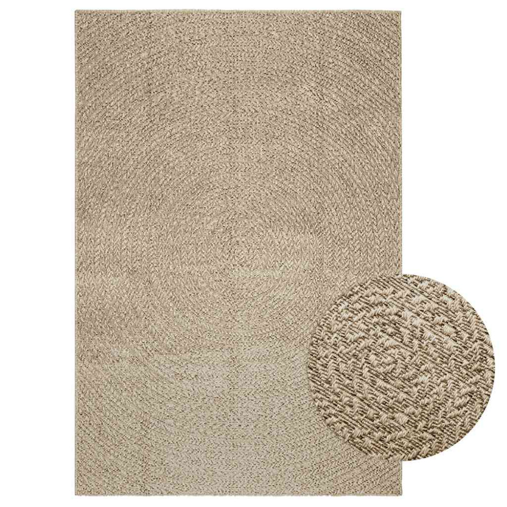 Produktbild för Matta ZIZUR beige 140x200 cm jutelook inomhus och utomhus