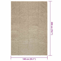 Produktbild för Matta ZIZUR beige 140x200 cm jutelook inomhus och utomhus