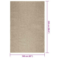 Produktbild för Matta ZIZUR beige 160x230 cm jutelook inomhus och utomhus