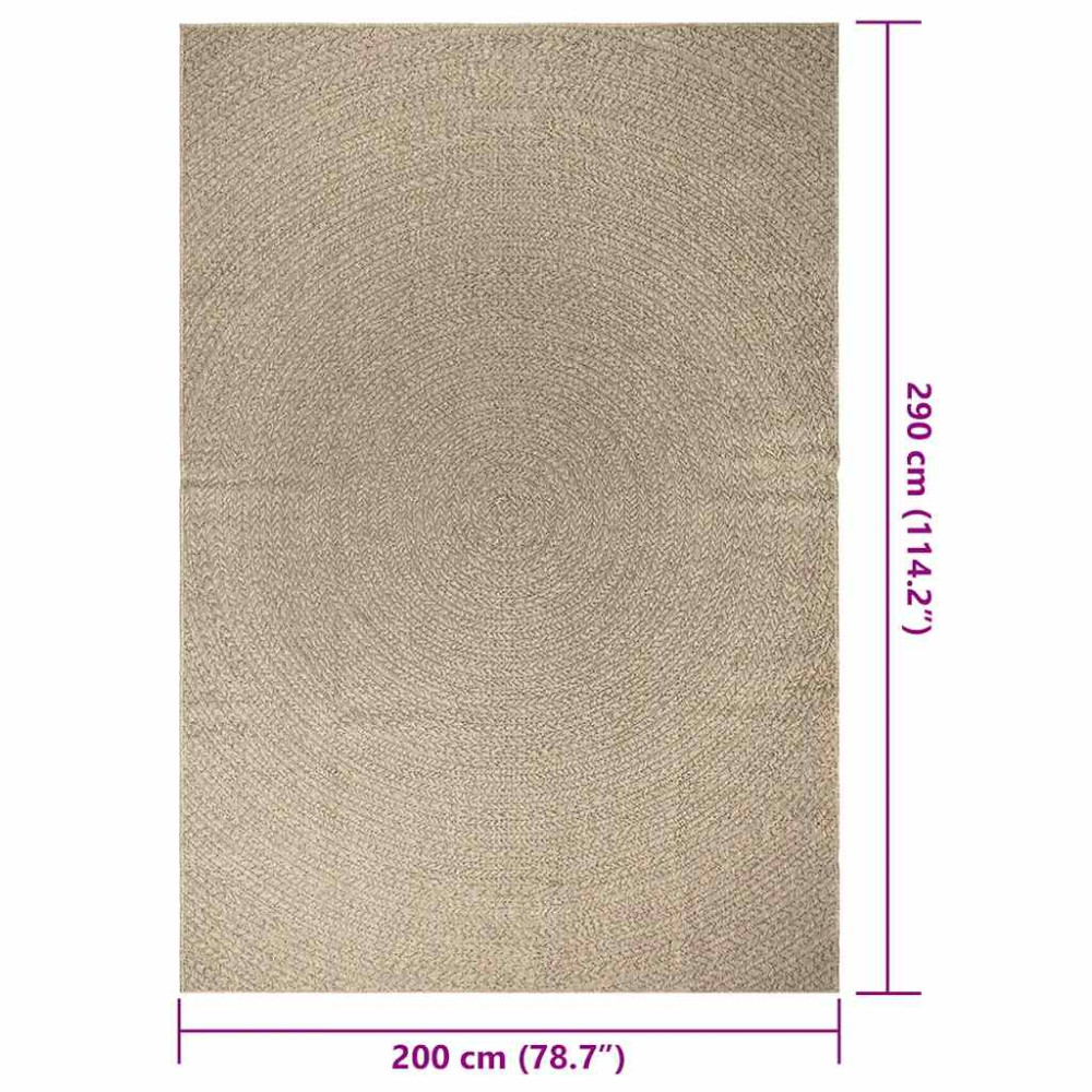 Produktbild för Matta ZIZUR beige 200x290 cm jutelook inomhus och utomhus