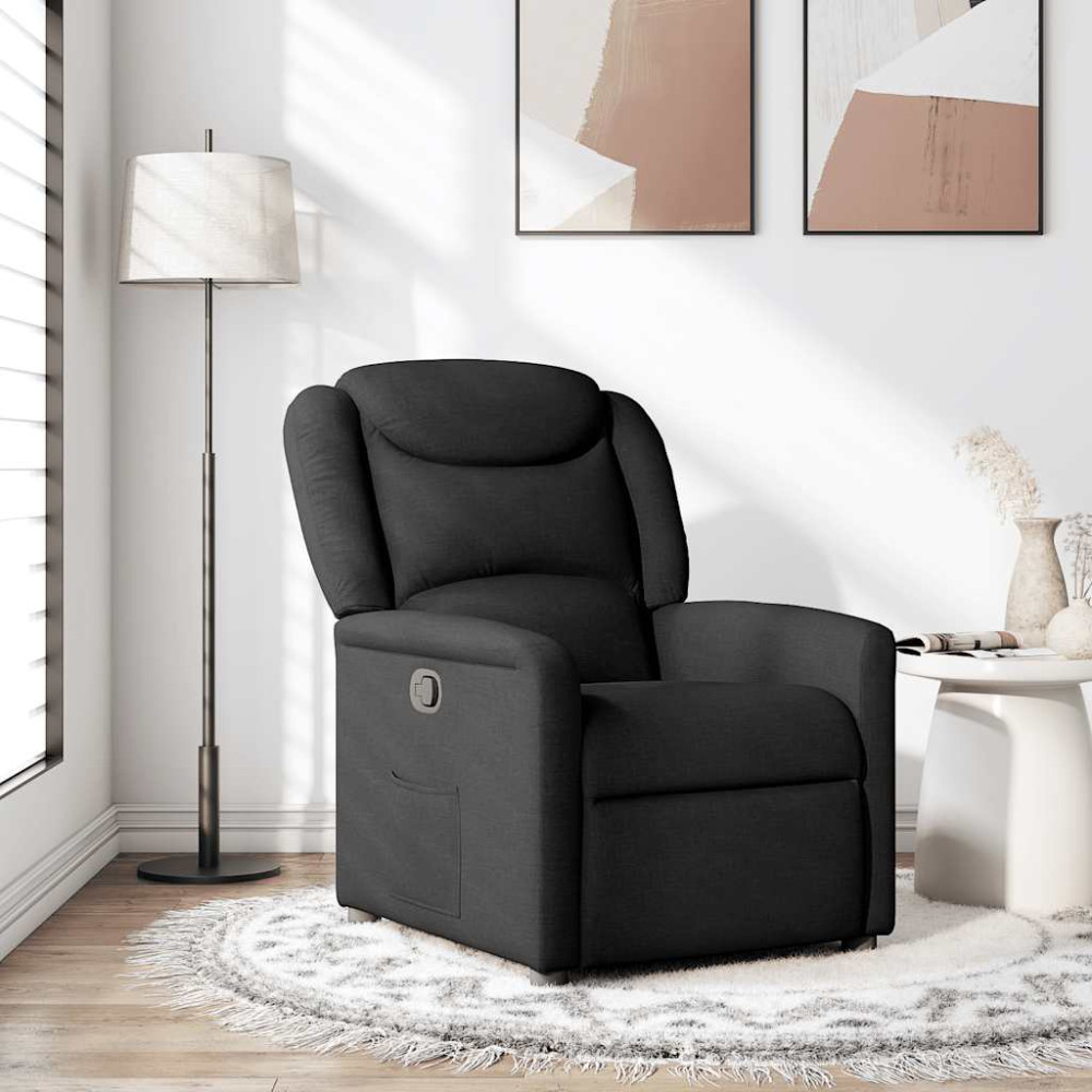 Produktbild för Reclinerfåtölj svart tyg