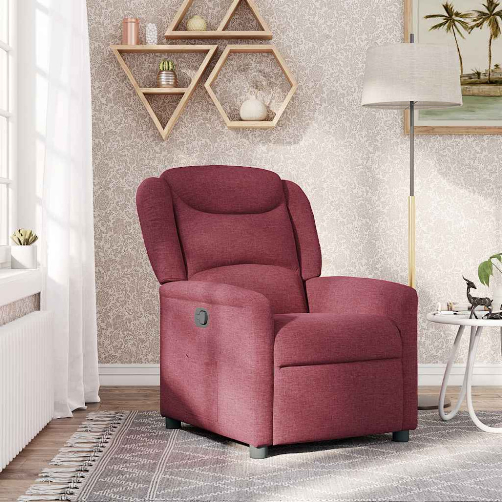 Produktbild för Reclinerfåtölj vinröd tyg