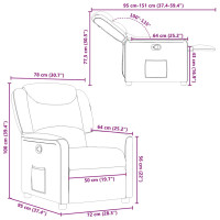 Produktbild för Reclinerfåtölj mörkbrun tyg