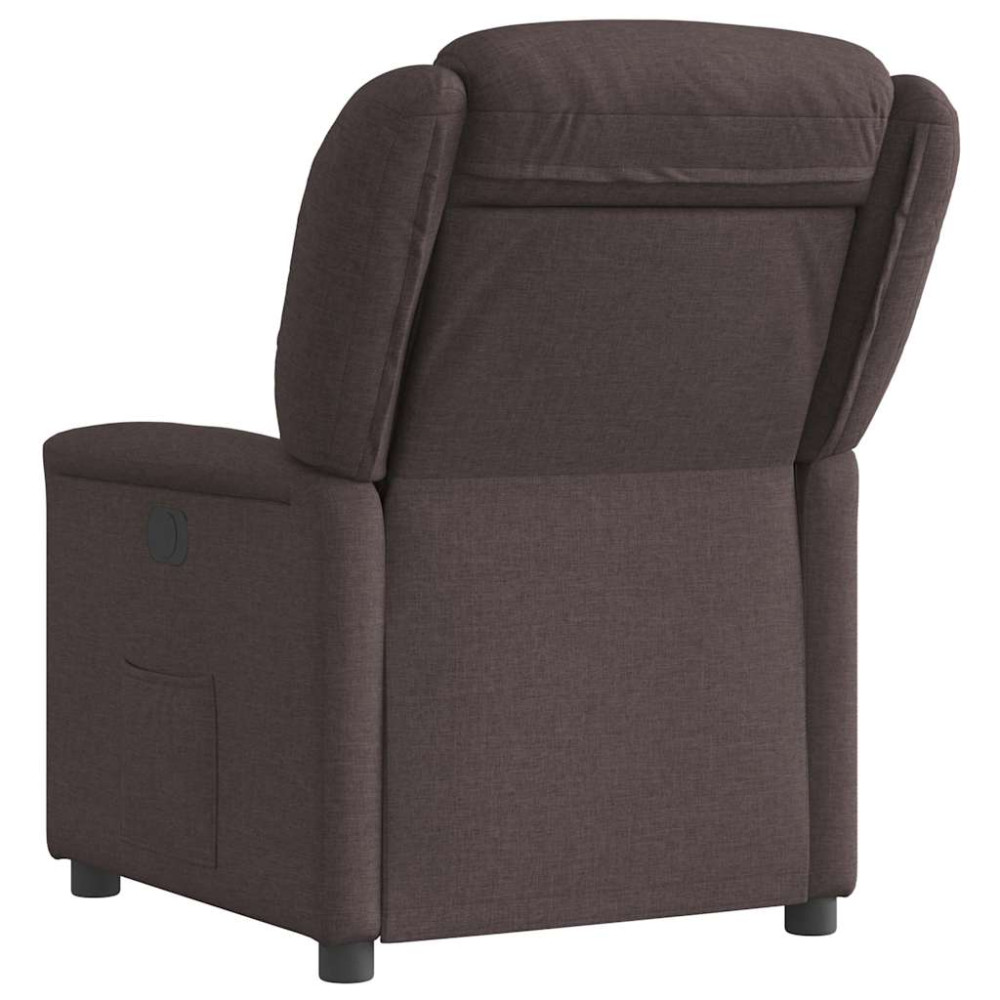 Produktbild för Reclinerfåtölj mörkbrun tyg