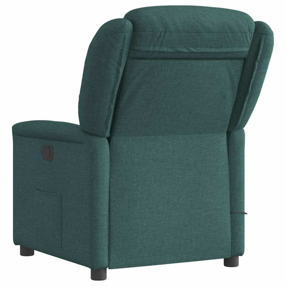 Produktbild för Massagefåtölj mörkgrön tyg