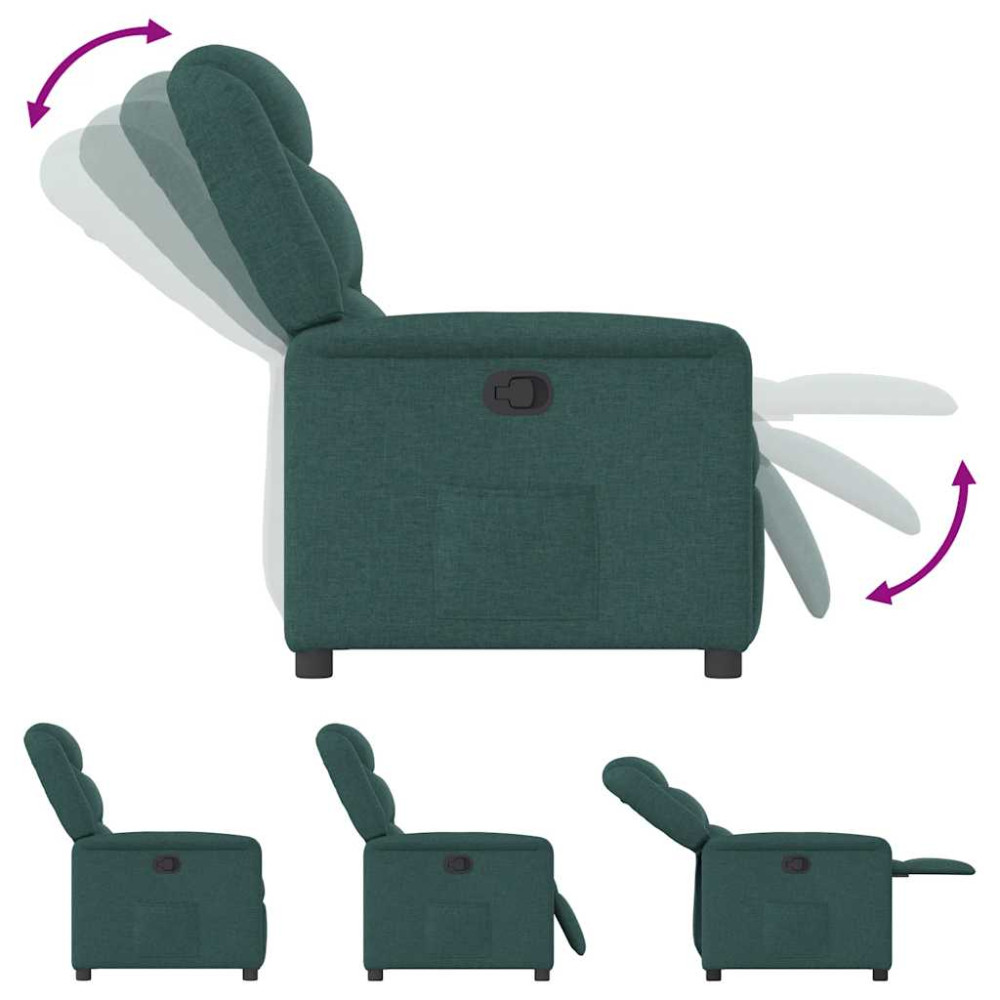 Produktbild för Massagefåtölj mörkgrön tyg