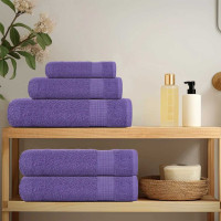 Produktbild för Handdukar FROGN 10 st lila 50x100 cm 360 gsm