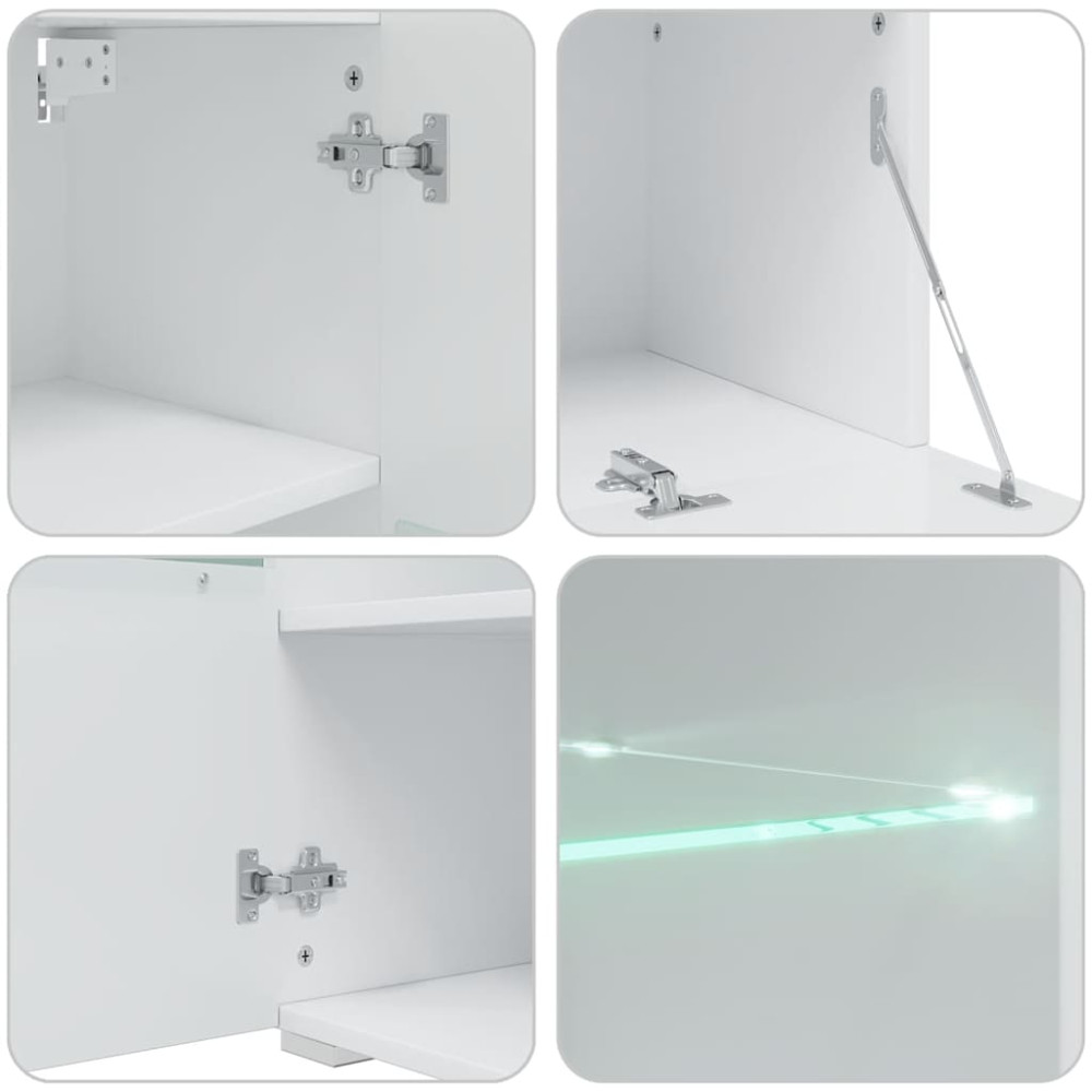 Produktbild för TV-möbler 5 delar med LED-belysning stengrå konstruerat trä