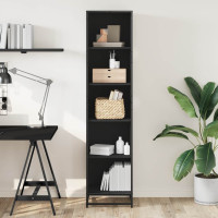 Produktbild för Bokhylla svart 40x35x170,5 cm konstruerat trä