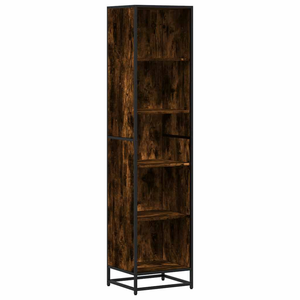 Produktbild för Bokhylla rökfärgad ek 40x35x170,5 cm konstruerat trä