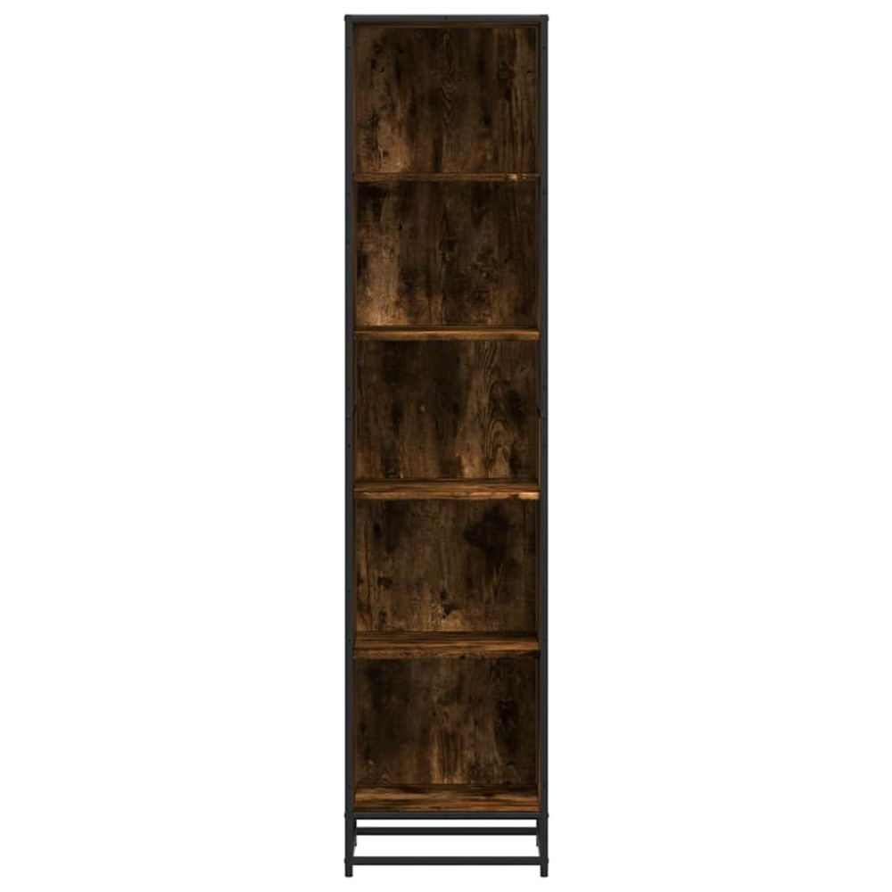 Produktbild för Bokhylla rökfärgad ek 40x35x170,5 cm konstruerat trä