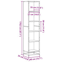 Produktbild för Bokhylla rökfärgad ek 40x35x170,5 cm konstruerat trä