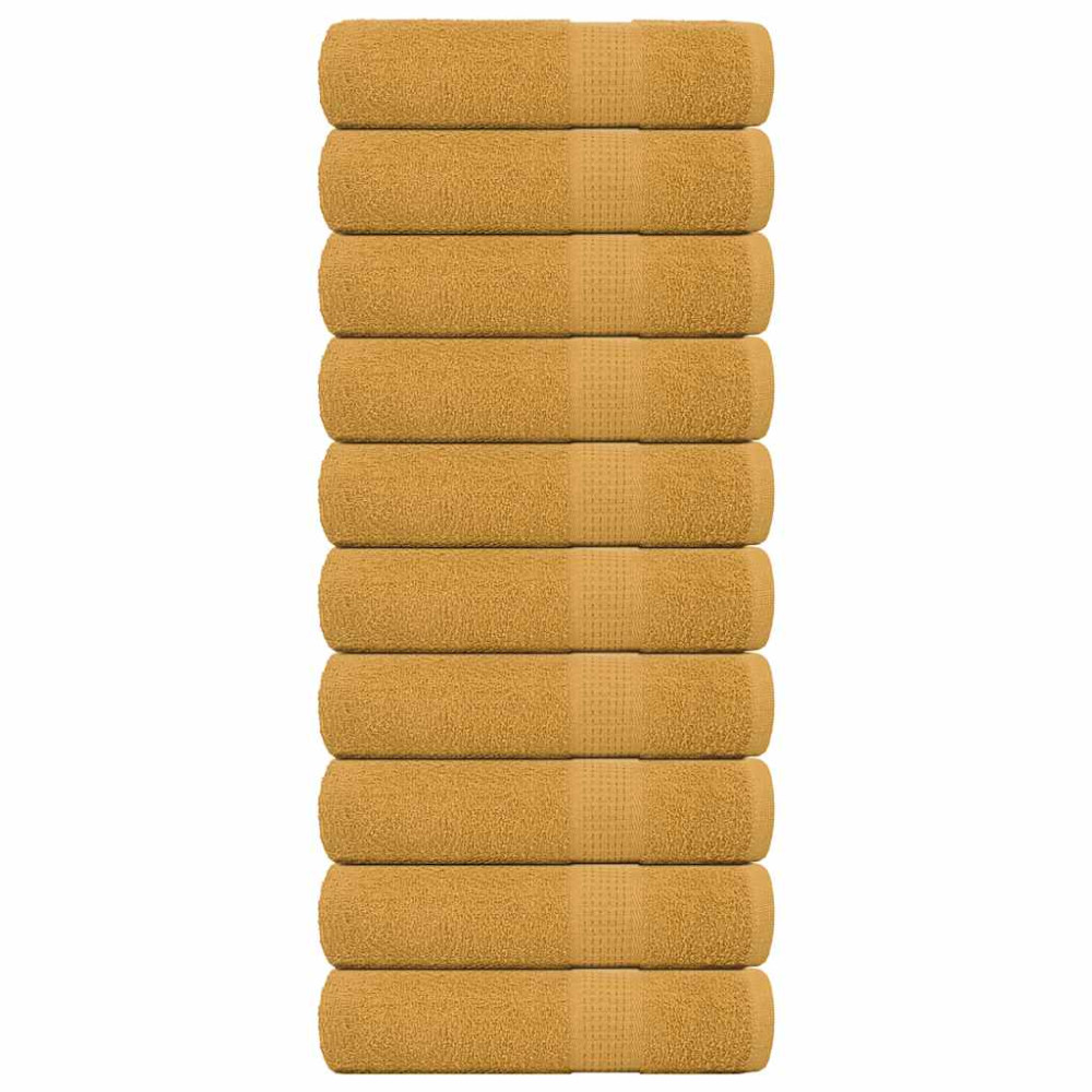 Produktbild för Handdukar FROGN 10 st guld 50x100 cm 360 gsm