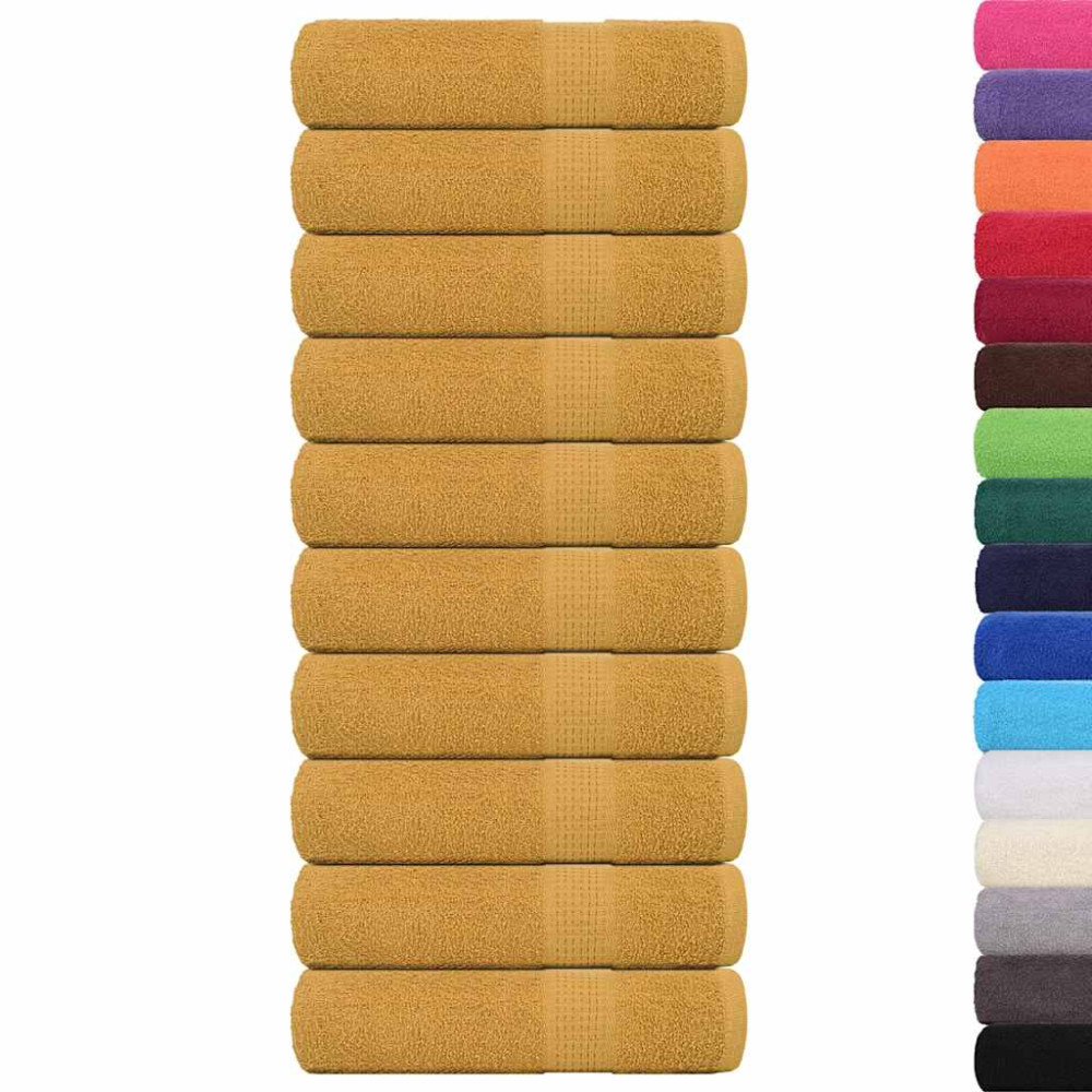 Produktbild för Handdukar FROGN 10 st guld 50x100 cm 360 gsm