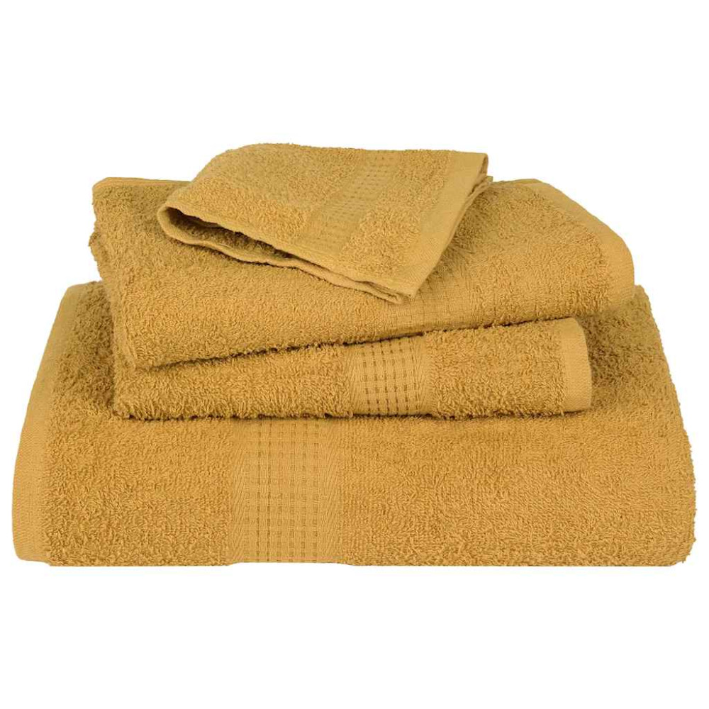 Produktbild för Handdukar FROGN 2 st guld 100x200 cm 360 gsm