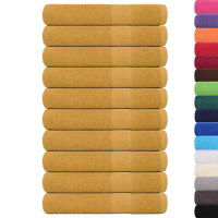Produktbild för Handdukar FROGN 10 st guld 100x200 cm 360 gsm